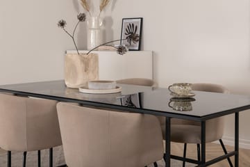 Rektangulär matgrupp Venture Home Beige Svart 4st - Møbler - Borde - Spisebordssæt