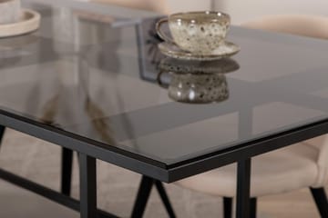 Rektangulär matgrupp Venture Home Beige Svart 4st - Møbler - Borde - Spisebordssæt