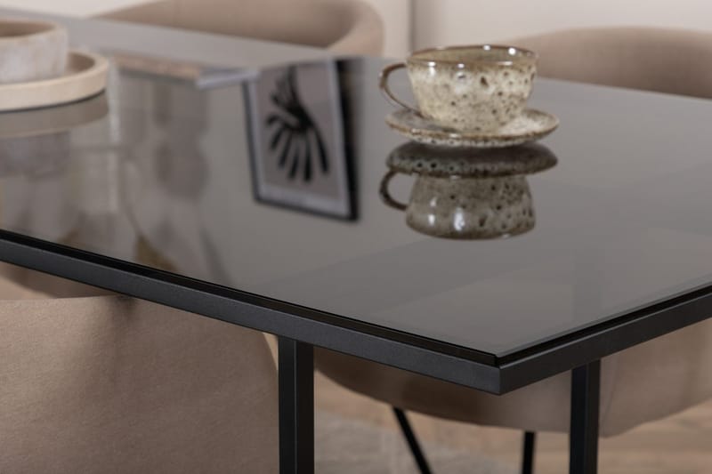 Rektangulär matgrupp Venture Home Beige Svart 4st - Møbler - Borde - Spisebordssæt