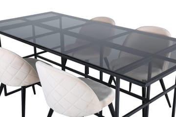 Rektangulär matgrupp Venture Home Beige Svart 4st - Møbler - Borde - Spisebordssæt