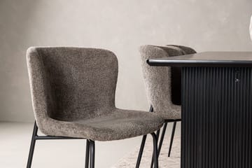 Rektangulär matgrupp Venture Home Beige Svart 6st - Møbler - Borde - Spisebordssæt