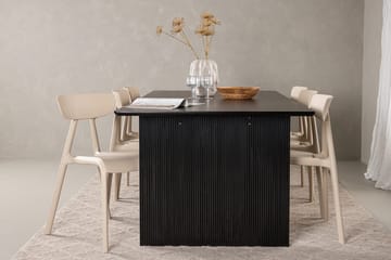 Rektangulär matgrupp Venture Home Beige Svart 6st - Møbler - Borde - Spisebordssæt