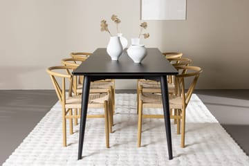 Rektangulär matgrupp Venture Home Beige Svart 6st - Møbler - Borde - Spisebordssæt