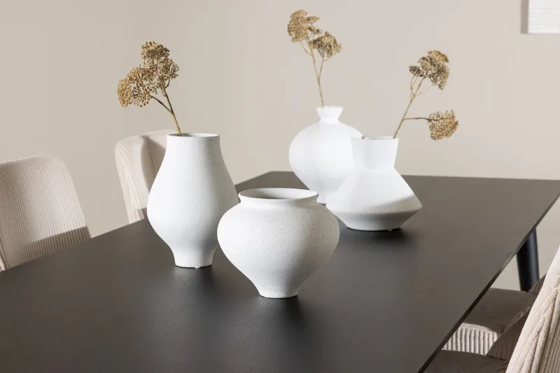 Rektangulär matgrupp Venture Home Beige Svart 6st - Møbler - Borde - Spisebordssæt