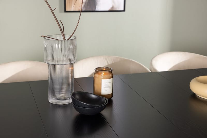 Rektangulär matgrupp Venture Home Beige Svart 6st - Møbler - Borde - Spisebordssæt
