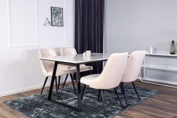 Rektangulär matgrupp Venture Home Beige Svart Svart - Møbler - Borde - Spisebordssæt