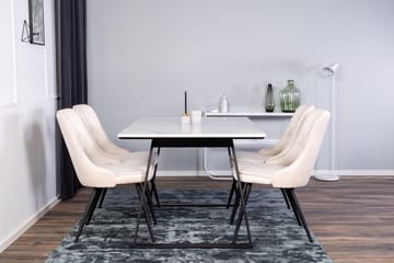 Rektangulär matgrupp Venture Home Beige Svart Svart - Møbler - Borde - Spisebordssæt
