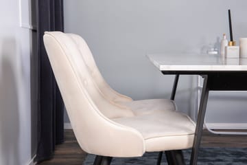 Rektangulär matgrupp Venture Home Beige Svart Svart - Møbler - Borde - Spisebordssæt