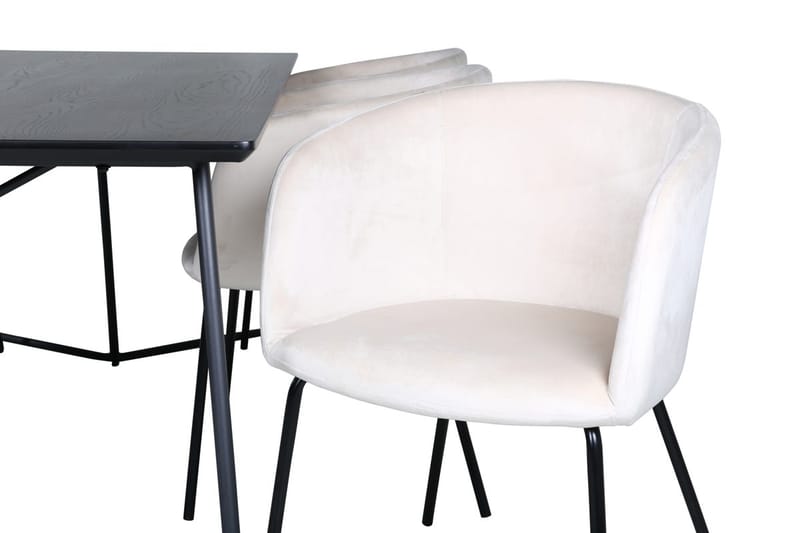 Rektangulär matgrupp Venture Home Beige Svart - Møbler - Borde - Spisebordssæt