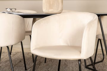 Rektangulär matgrupp Venture Home Beige Svart - Møbler - Borde - Spisebordssæt