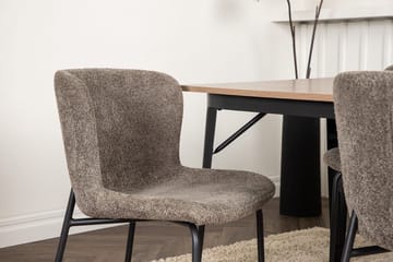 Rektangulär matgrupp Venture Home Beige Valnöt 4st - Møbler - Borde - Spisebordssæt