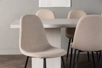 Rektangulär matgrupp Venture Home Beige Vit 6st - Møbler - Borde - Spisebordssæt