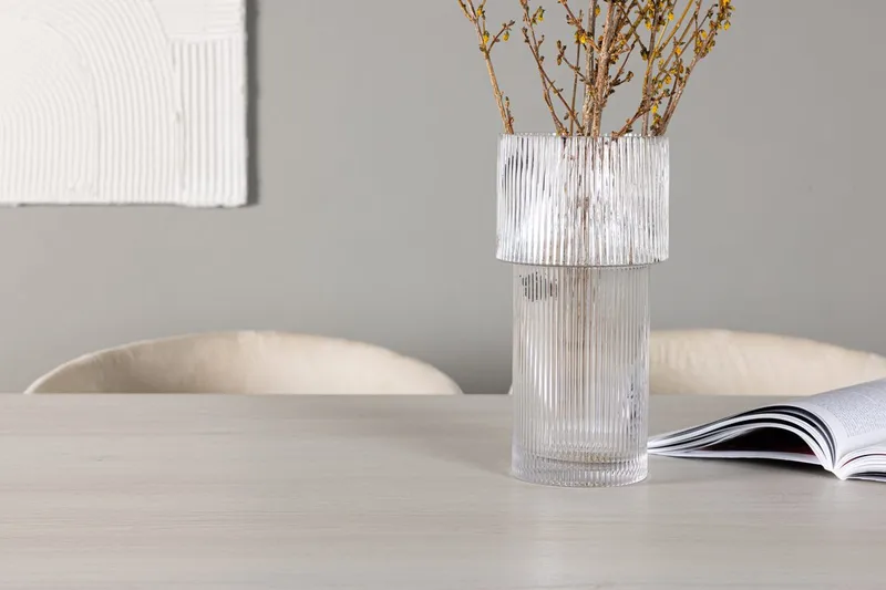 Rektangulär matgrupp Venture Home Beige Vit 6st - Møbler - Borde - Spisebordssæt