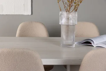 Rektangulär matgrupp Venture Home Beige Vit 6st - Møbler - Borde - Spisebordssæt