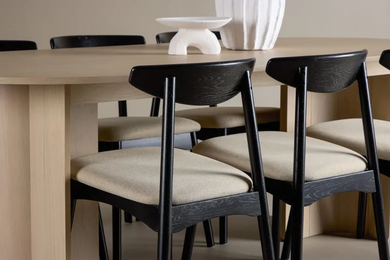 Rektangulär matgrupp Venture Home Beige - Møbler - Borde - Spisebordssæt