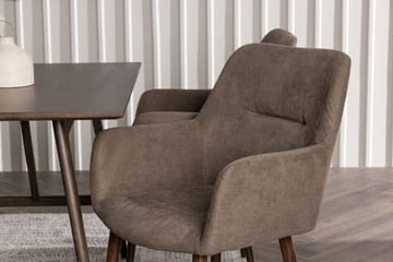 Rektangulär matgrupp Venture Home Brun Mörkbrun 4st - Mørkebrun - Møbler - Borde - Spisebordssæt