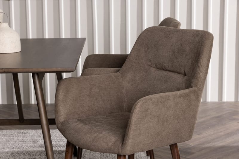 Rektangulär matgrupp Venture Home Brun Mörkbrun 4st - Mørkebrun - Møbler - Borde - Spisebordssæt