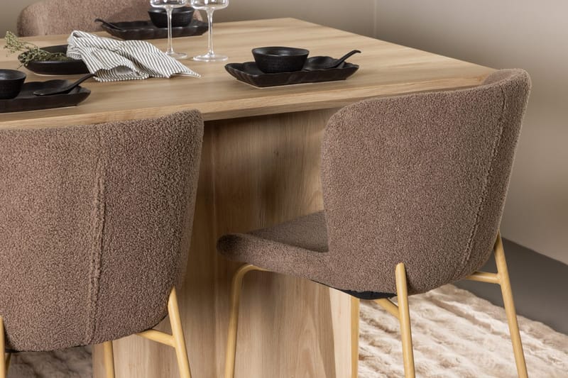 Rektangulär matgrupp Venture Home Brun Natur 6st