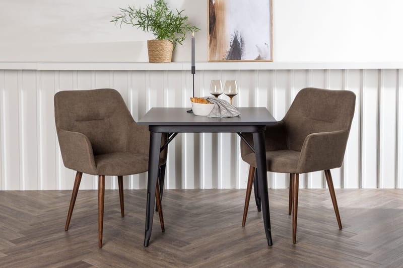Rektangulär matgrupp Venture Home Brun Svart 2st
