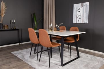 Rektangulär matgrupp Venture Home Brun Svart 4st - Møbler - Borde - Spisebordssæt