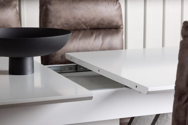 Rektangulär matgrupp Venture Home Brun Vit 4st - Møbler - Borde - Spisebordssæt