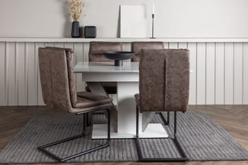 Rektangulär matgrupp Venture Home Brun Vit 4st - Møbler - Borde - Spisebordssæt