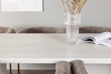 Rektangulär matgrupp Venture Home Brun Vit 6st - Møbler - Borde - Spisebordssæt