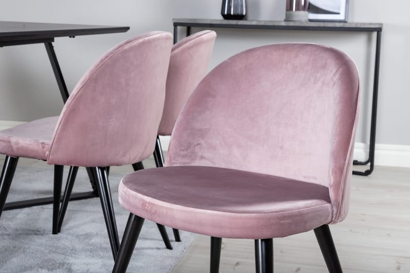 Rektangulär matgrupp Venture Home Gammelrosa Svart 6st - Møbler - Borde - Spisebordssæt