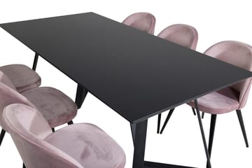Rektangulär matgrupp Venture Home Gammelrosa Svart 6st - Møbler - Borde - Spisebordssæt