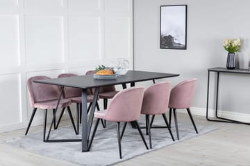 Rektangulär matgrupp Venture Home Gammelrosa Svart 6st - Møbler - Borde - Spisebordssæt