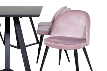 Rektangulär matgrupp Venture Home Gammelrosa Svart 6st - Møbler - Borde - Spisebordssæt