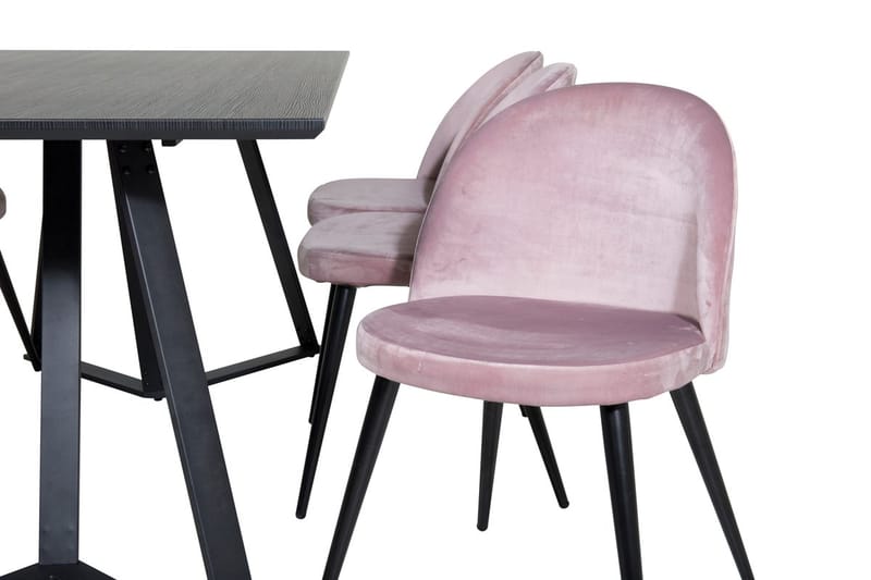 Rektangulär matgrupp Venture Home Gammelrosa Svart 6st - Møbler - Borde - Spisebordssæt