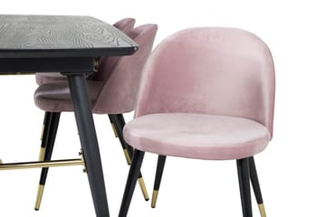 Rektangulär matgrupp Venture Home Gammelrosa Svart Mässing - Møbler - Borde - Spisebordssæt