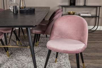Rektangulär matgrupp Venture Home Gammelrosa Svart Mässing - Møbler - Borde - Spisebordssæt