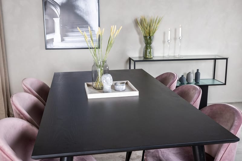 Rektangulär matgrupp Venture Home Gammelrosa Svart Svart - Møbler - Borde - Spisebordssæt