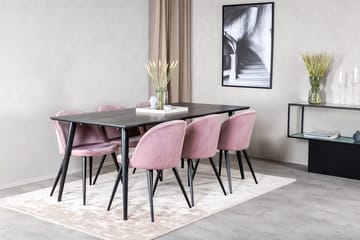 Rektangulär matgrupp Venture Home Gammelrosa Svart Svart - Møbler - Borde - Spisebordssæt