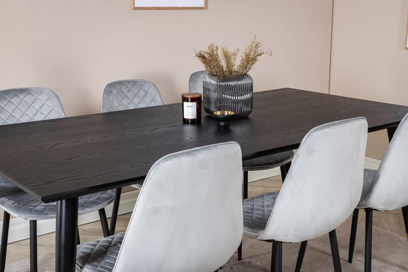 Rektangulär matgrupp Venture Home Grå Guld - Møbler - Borde - Spisebordssæt