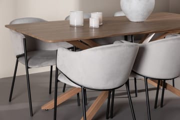 Rektangulär matgrupp Venture Home Grå Mocka 6st - Møbler - Borde - Spisebordssæt