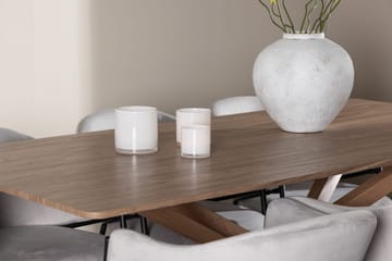 Rektangulär matgrupp Venture Home Grå Mocka 6st - Møbler - Borde - Spisebordssæt