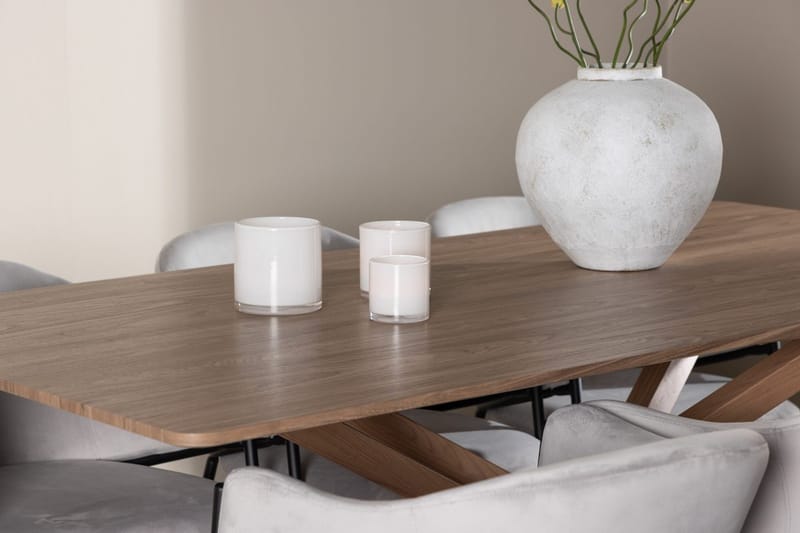 Rektangulär matgrupp Venture Home Grå Mocka 6st - Møbler - Borde - Spisebordssæt