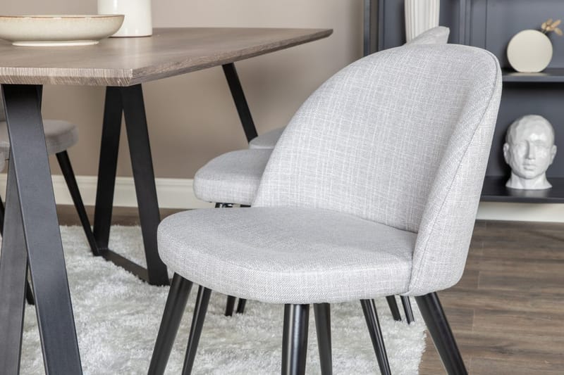 Rektangulär matgrupp Venture Home Grå Natur 6st - Møbler - Borde - Spisebordssæt