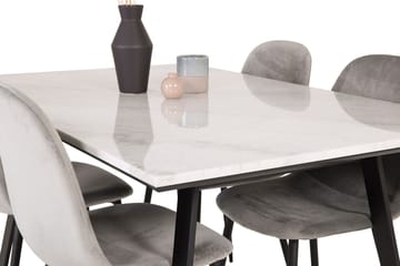 Rektangulär matgrupp Venture Home Grå Svart 4st - Møbler - Borde - Spisebordssæt