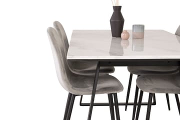 Rektangulär matgrupp Venture Home Grå Svart 4st - Møbler - Borde - Spisebordssæt