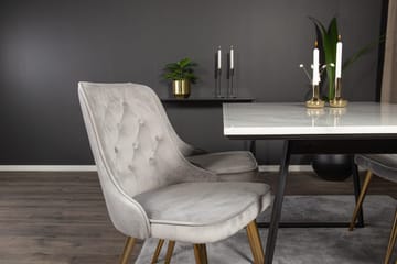 Rektangulär matgrupp Venture Home Grå Svart 4st - Møbler - Borde - Spisebordssæt