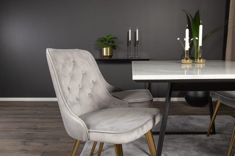 Rektangulär matgrupp Venture Home Grå Svart 4st - Møbler - Borde - Spisebordssæt