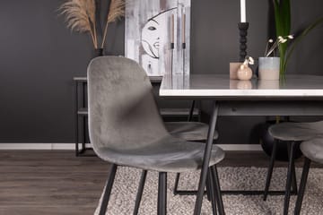 Rektangulär matgrupp Venture Home Grå Svart 4st - Møbler - Borde - Spisebordssæt