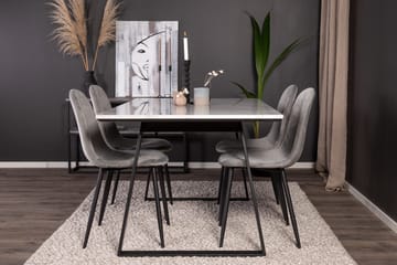 Rektangulär matgrupp Venture Home Grå Svart 4st - Møbler - Borde - Spisebordssæt