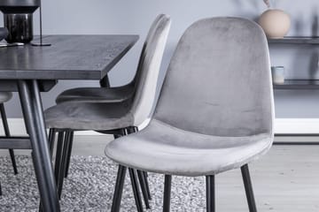 Rektangulär matgrupp Venture Home Grå Svart 6st - Møbler - Borde - Spisebordssæt