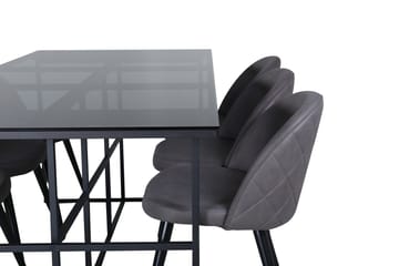 Rektangulär matgrupp Venture Home Grå Svart 6st - Møbler - Borde - Spisebordssæt