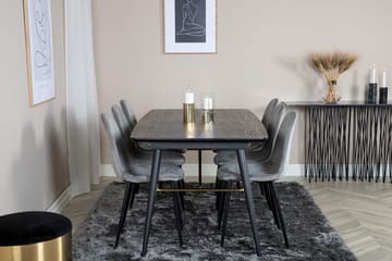 Rektangulär matgrupp Venture Home Grå Svart 6st - Møbler - Borde - Spisebordssæt